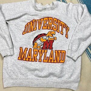 Vintage University of Maryland Logo Crewneck Sweatshirt, Maryland Logo Shirt